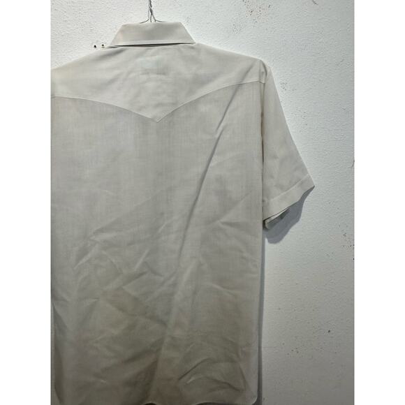 Vintage AUTHENTIC WESTERN Mens White Pearl Snap Collared Button Up Shirt Size 16 - Picture 8 of 8